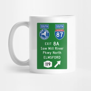 New York Thruway Southbound Exit 8A: Saw Mill River Pkwy Elmsford Rte 119 Mug